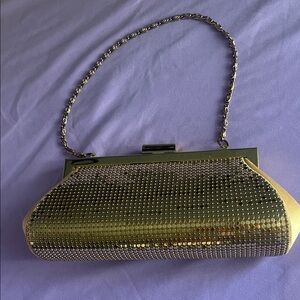 Kate Landry Gold Evening Clutch with Chain Strap